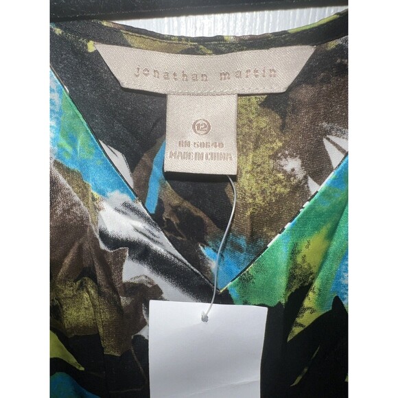 Jonathan Martin dress 12 flowy angel wing tropical belted Y2k Fairy Romantic New - Picture 8 of 12